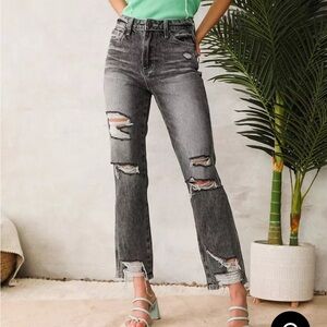 Flying monkey ultra high rise straight cropped  - gray